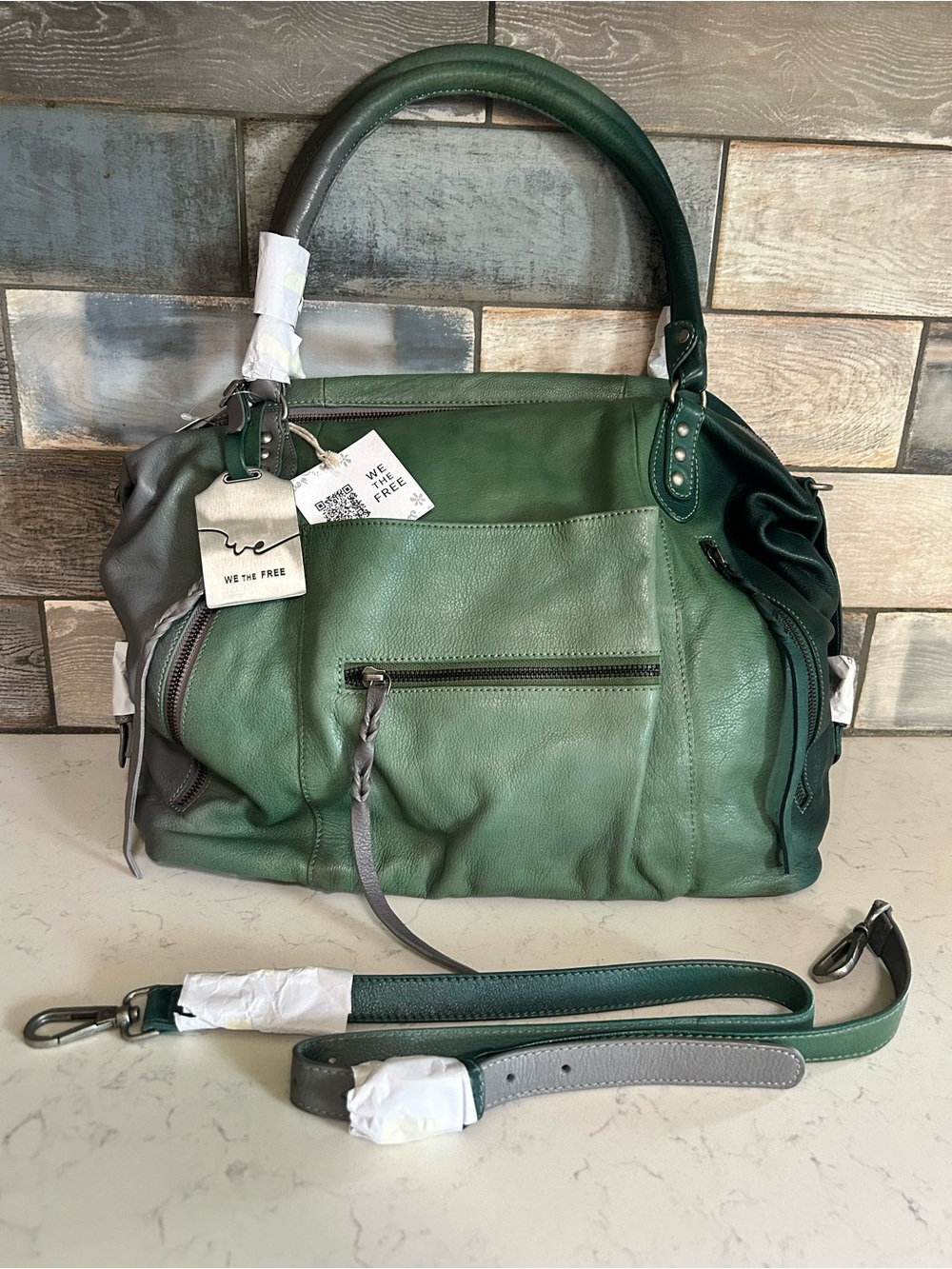 ❌SOLD❌ NWT We The Free Ombre Emerson Tote w/ Micro Emerson, Charms, Scarves - Picture 7 of 16